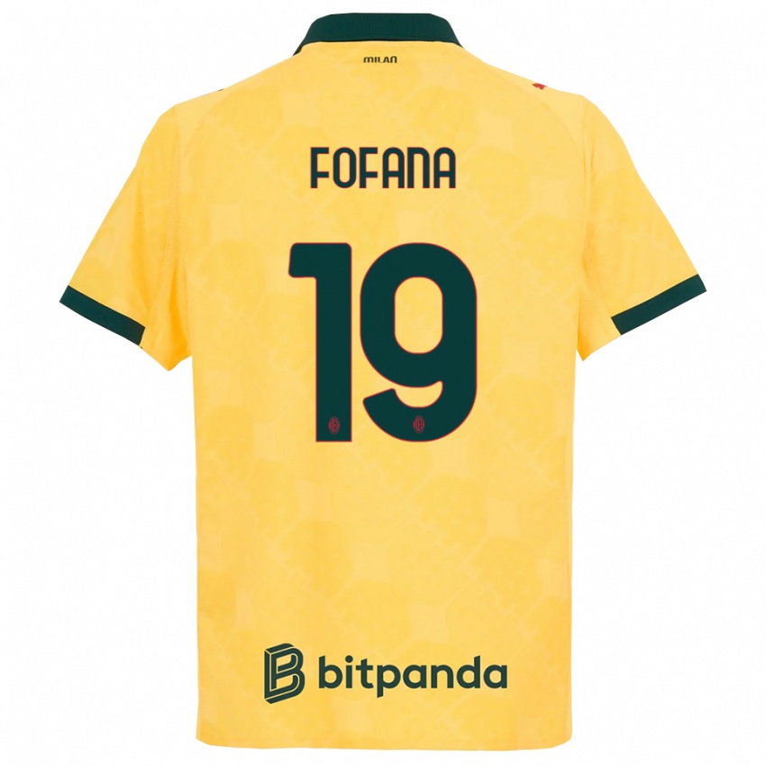 נשים יוסוף פופאנה #19 צהוב שחור ג'רזי קיט שלישי 2025/26 חולצה קצרה