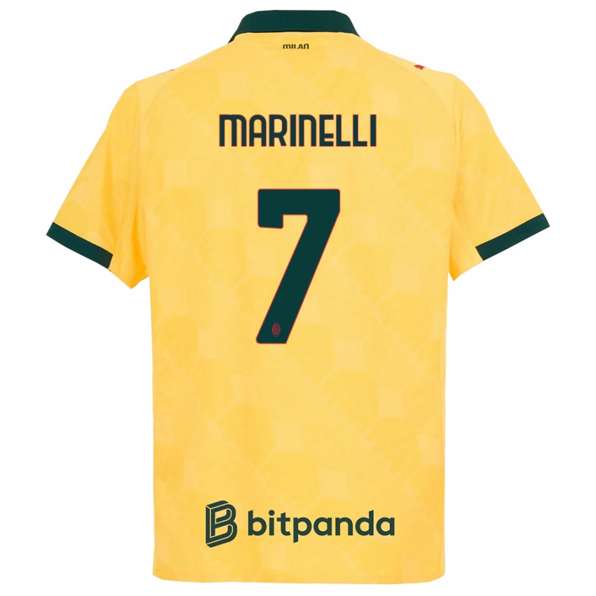 נשים גלוריה מרינלי #7 צהוב שחור ג'רזי קיט שלישי 2025/26 חולצה קצרה