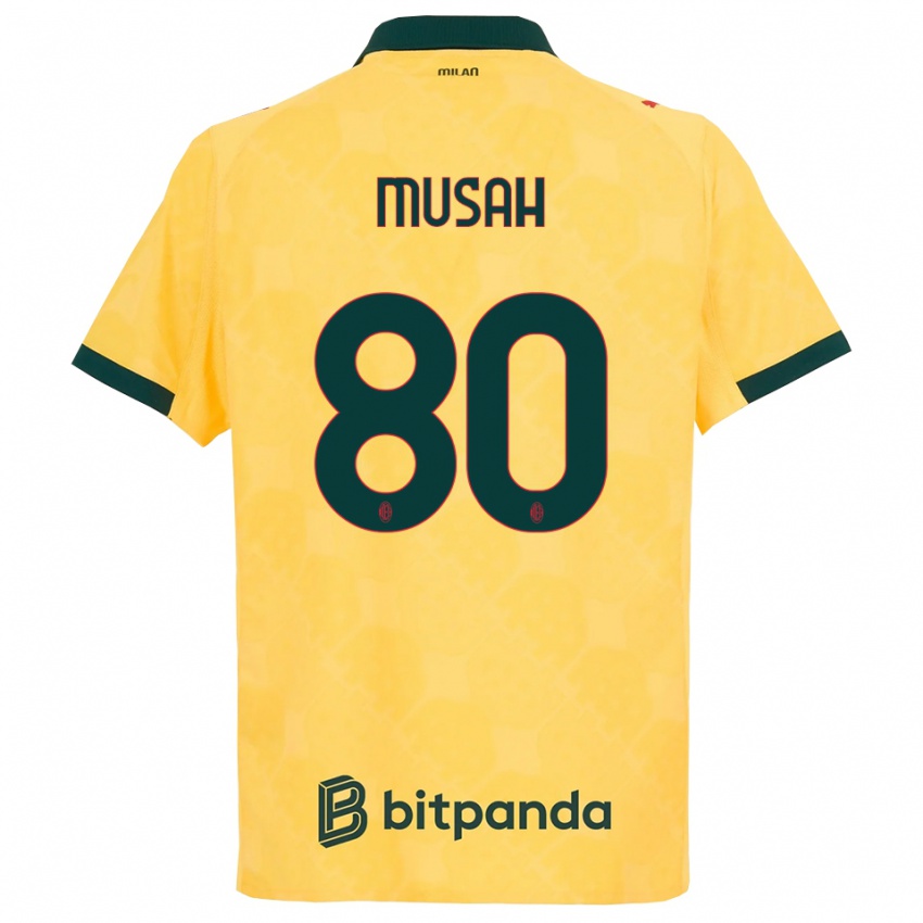 נשים יונוס מוסא #80 צהוב שחור ג'רזי קיט שלישי 2025/26 חולצה קצרה