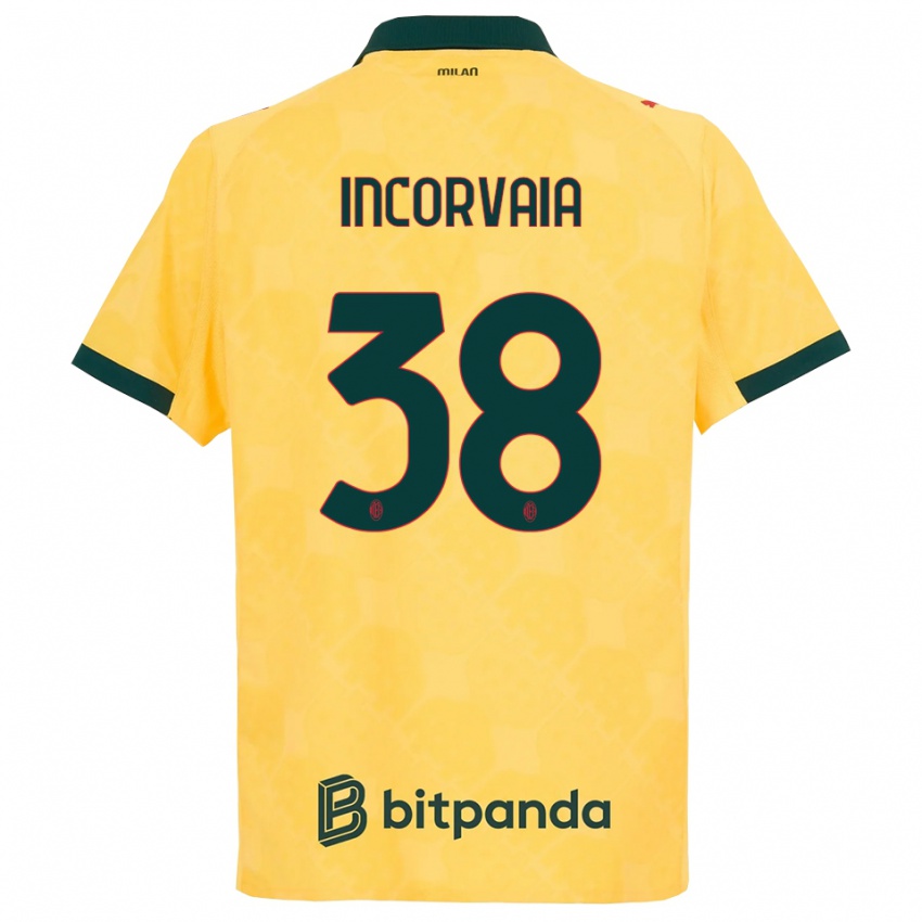 נשים ג'ובאני אינקורביה #38 צהוב שחור ג'רזי קיט שלישי 2025/26 חולצה קצרה