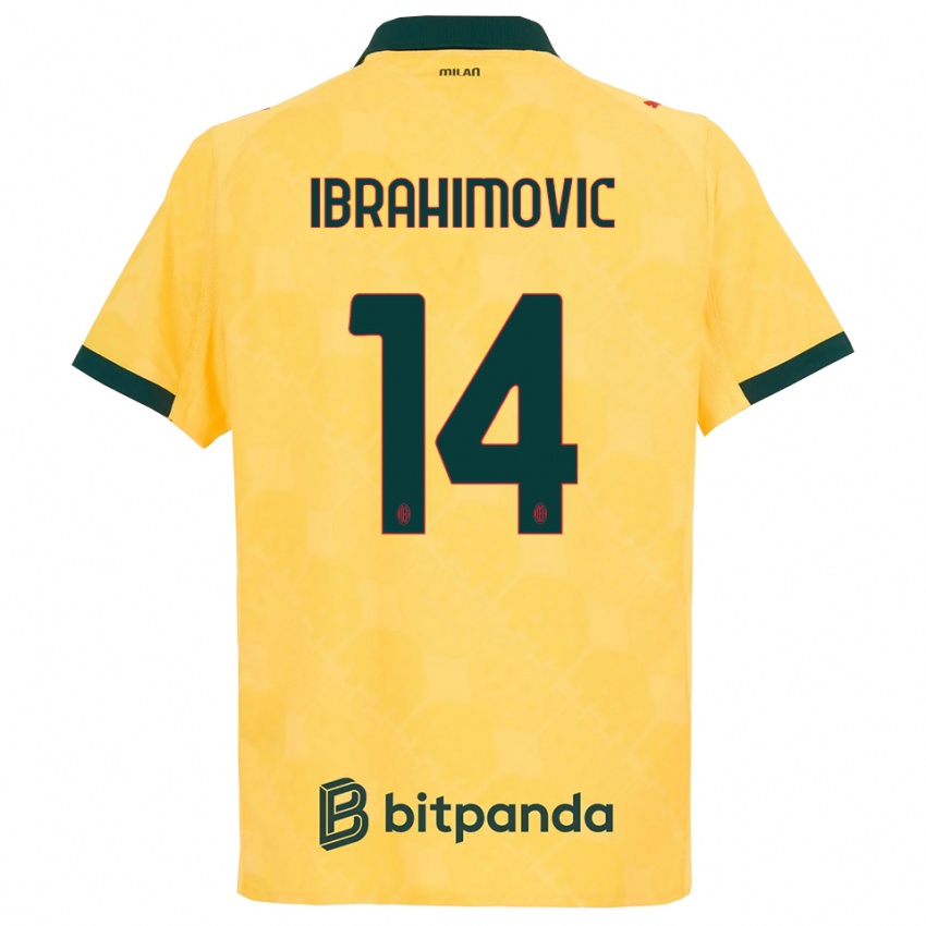 נשים וינסנט איברהימוביץ' #14 צהוב שחור ג'רזי קיט שלישי 2025/26 חולצה קצרה