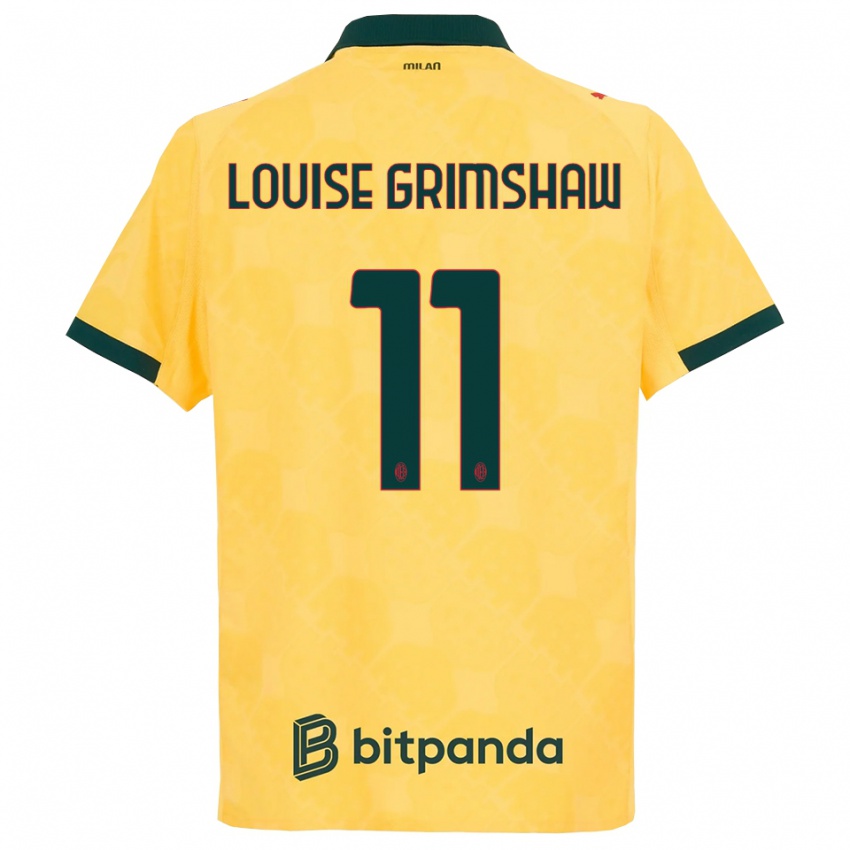 נשים כריסטי גרימשאו #11 צהוב שחור ג'רזי קיט שלישי 2025/26 חולצה קצרה