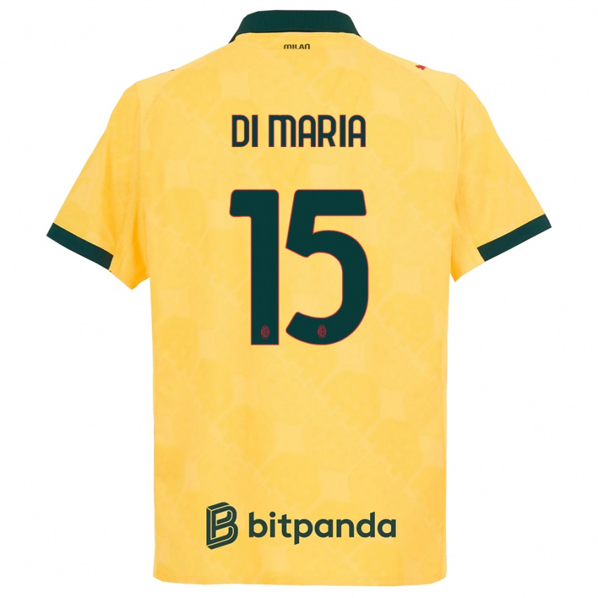 נשים אלסנדרו די מריה #15 צהוב שחור ג'רזי קיט שלישי 2025/26 חולצה קצרה