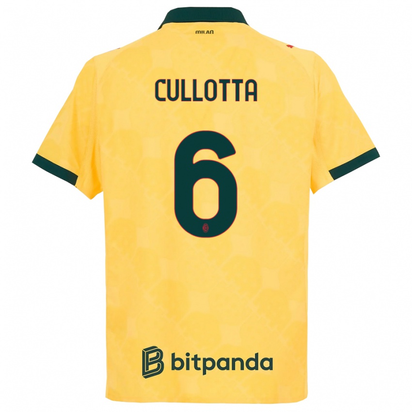 נשים Andrea Cullotta #6 צהוב שחור ג'רזי קיט שלישי 2025/26 חולצה קצרה