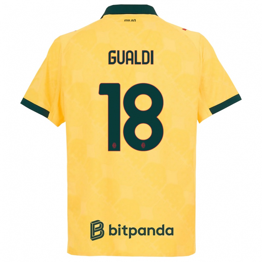 נשים אנדריאה גואלדי #18 צהוב שחור ג'רזי קיט שלישי 2025/26 חולצה קצרה נשים אנדריאה גואלדי #18 צהוב שחור ג'רזי קיט שלישי 2025/26 חולצה קצרה