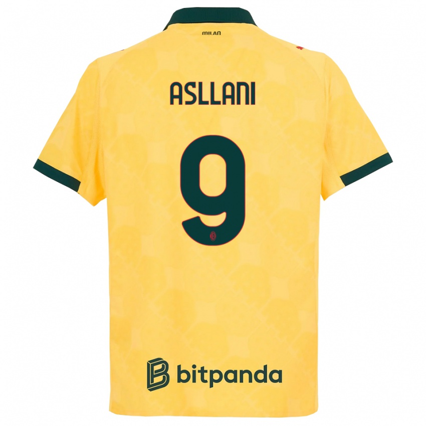 נשים קוסוברה אסלאני #9 צהוב שחור ג'רזי קיט שלישי 2025/26 חולצה קצרה