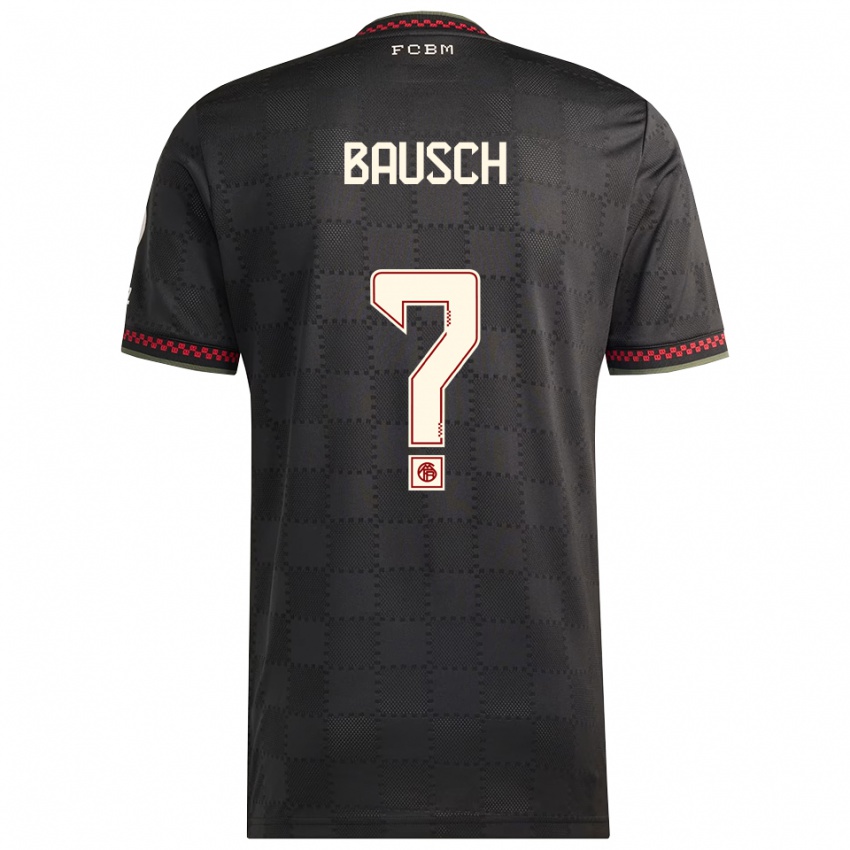 נשים David Bausch #0 שחור לבן ג'רזי קיט שלישי 2025/26 חולצה קצרה