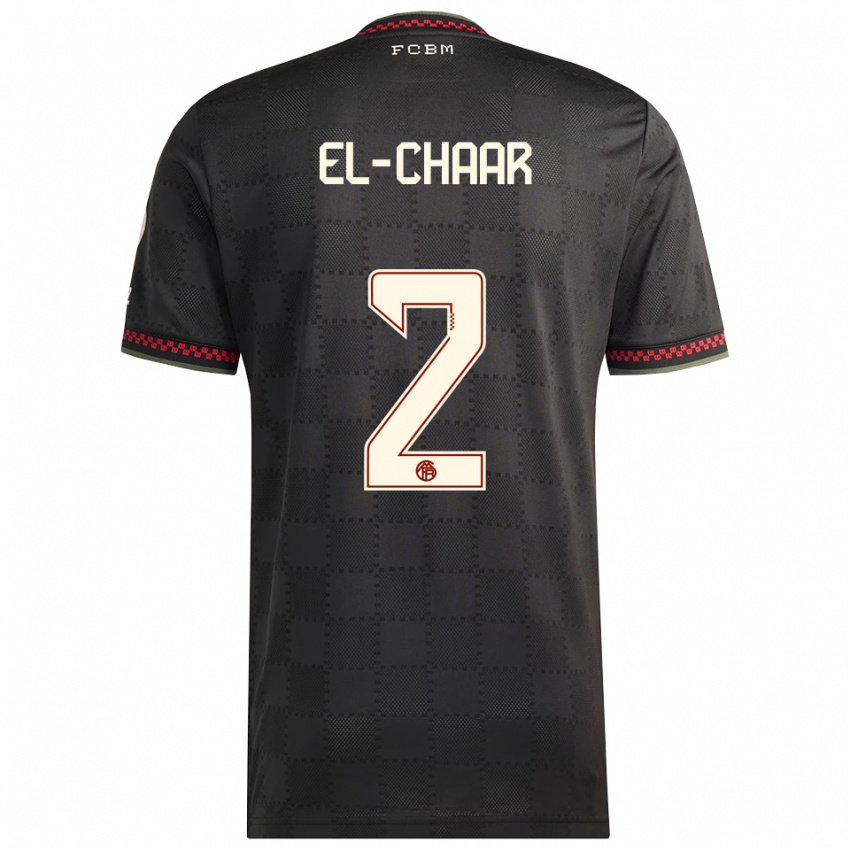 נשים Adam El-Chaar #2 שחור לבן ג'רזי קיט שלישי 2025/26 חולצה קצרה