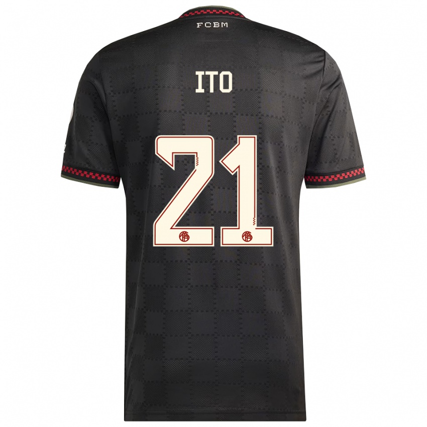 נשים הירוקי איטו #21 שחור לבן ג'רזי קיט שלישי 2025/26 חולצה קצרה