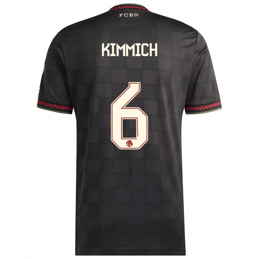 נשים ג'ושוע קימיך #6 שחור לבן ג'רזי קיט שלישי 2025/26 חולצה קצרה