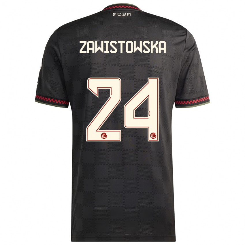 נשים וורוניקה זוויסטובסקה #24 שחור לבן ג'רזי קיט שלישי 2025/26 חולצה קצרה