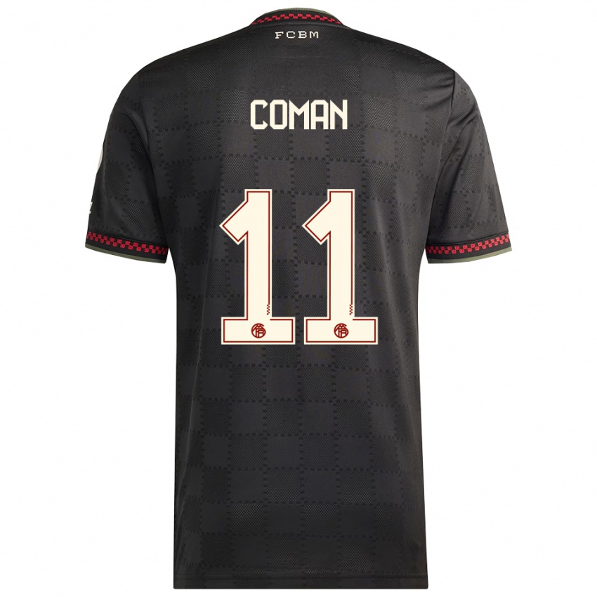 נשים קינגסלי קומאן #11 שחור לבן ג'רזי קיט שלישי 2025/26 חולצה קצרה