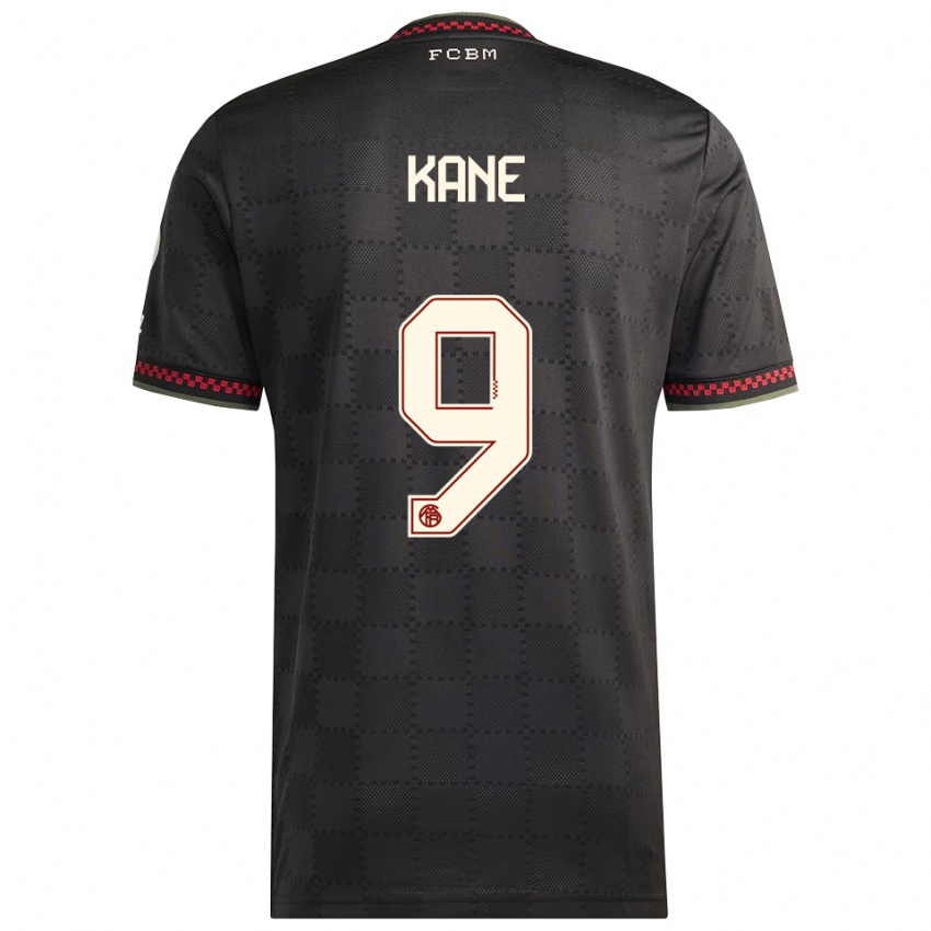 נשים הארי קיין #9 שחור לבן ג'רזי קיט שלישי 2025/26 חולצה קצרה