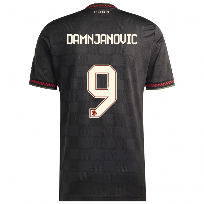 נשים יובאנה דמניאנוביץ' #9 שחור לבן ג'רזי קיט שלישי 2025/26 חולצה קצרה
