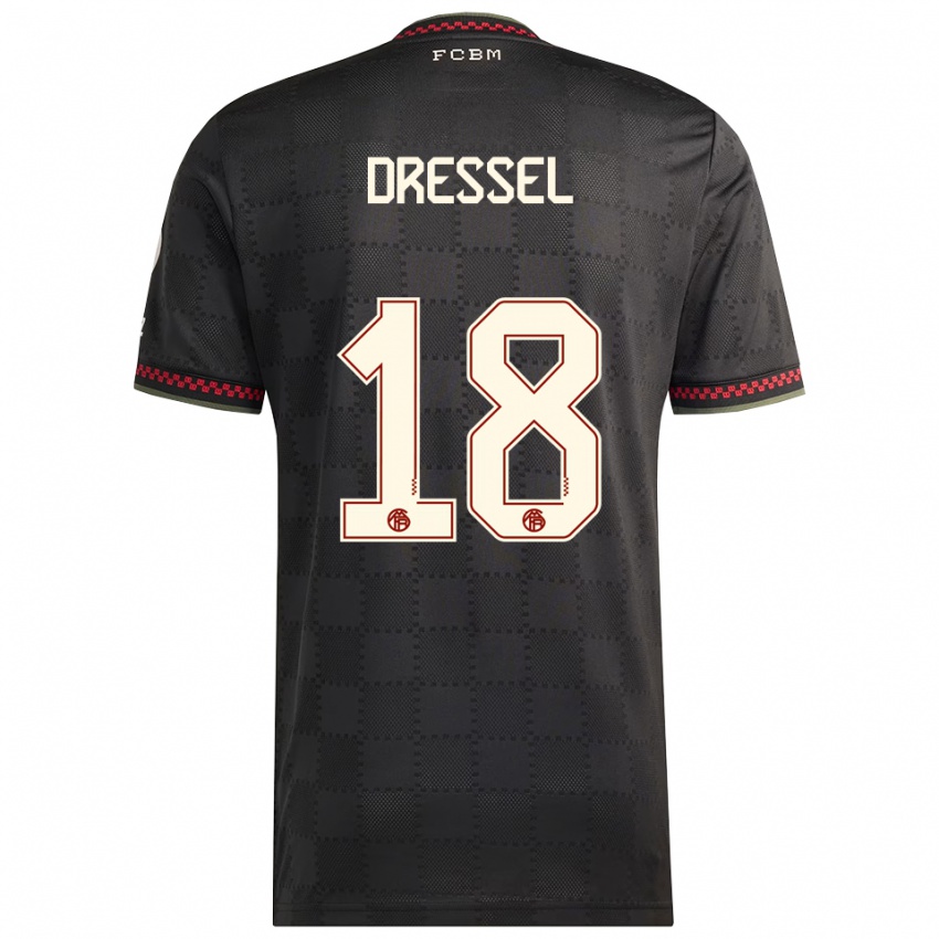 נשים טימון דרסל #18 שחור לבן ג'רזי קיט שלישי 2025/26 חולצה קצרה