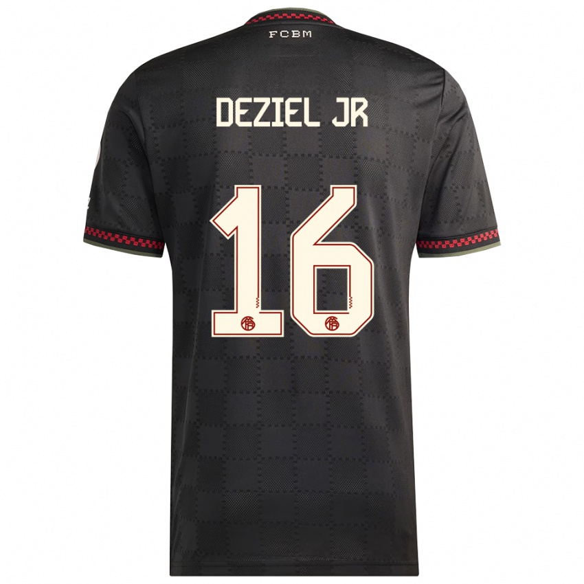 נשים רוברט דזיאל ג'וניור #16 שחור לבן ג'רזי קיט שלישי 2025/26 חולצה קצרה