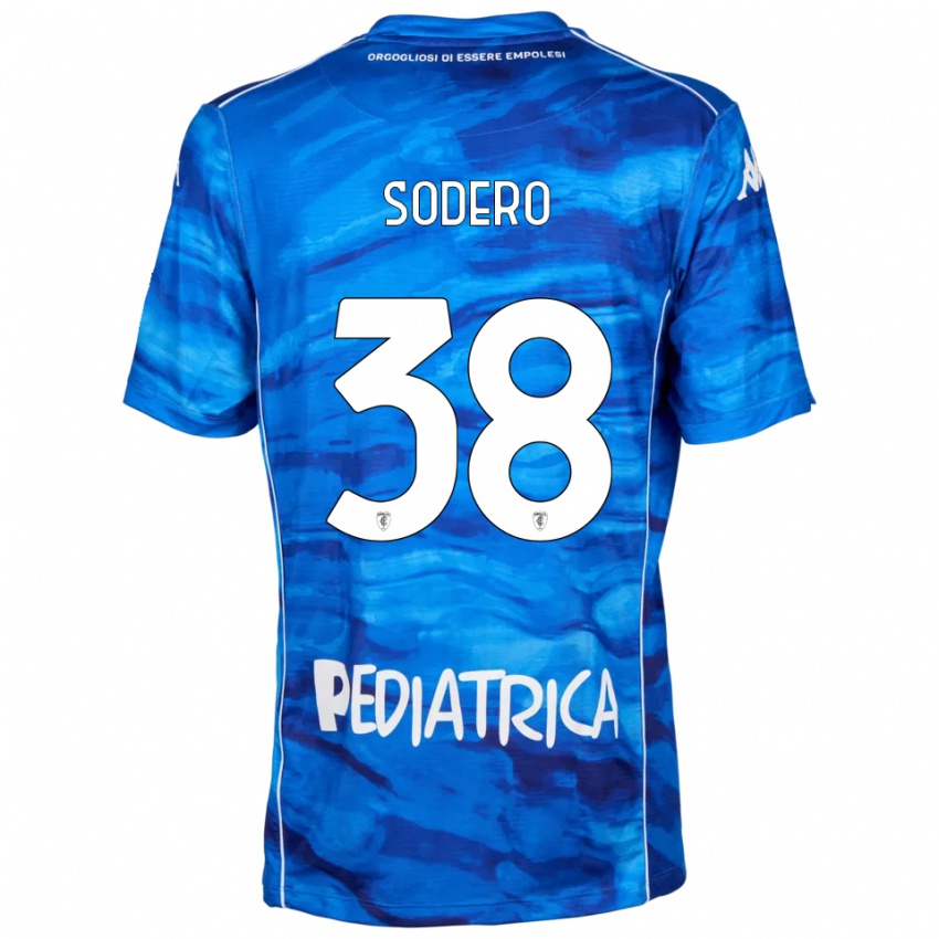 ילדים אנדראה סודרו #38 כחול לבן ג'רזי ביתית 2025/26 חולצה קצרה