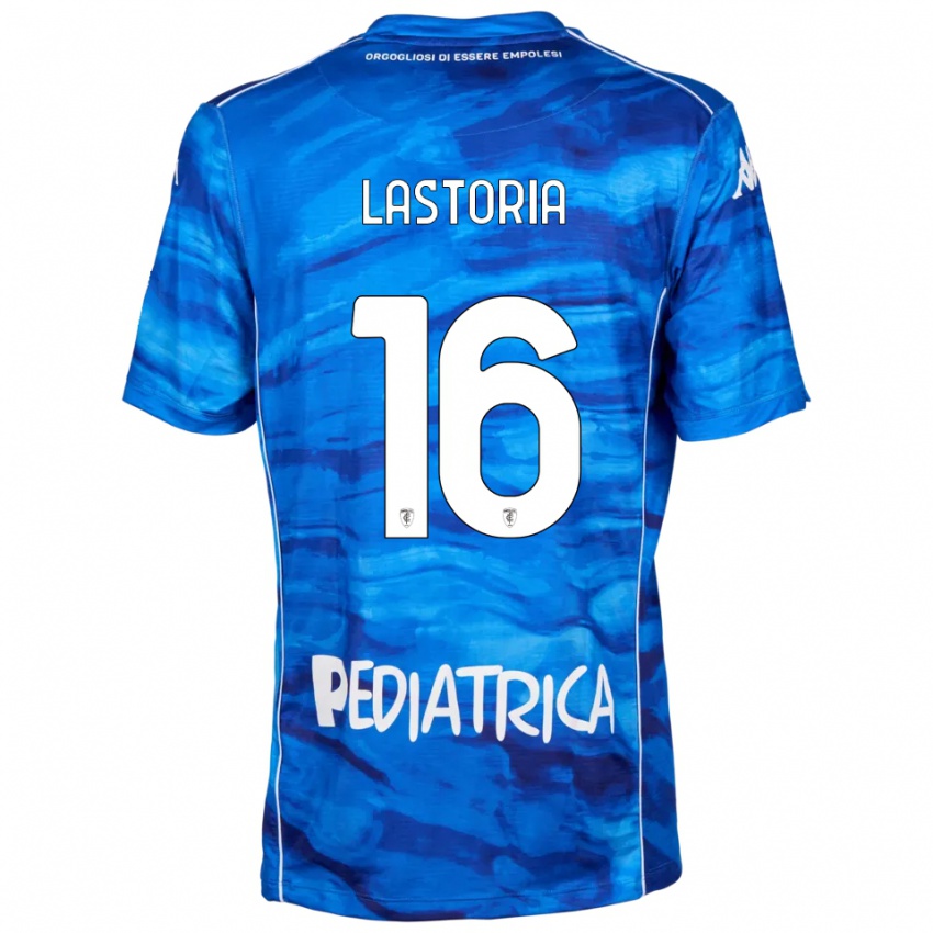 ילדים Tommaso Lastoria #16 כחול לבן ג'רזי ביתית 2025/26 חולצה קצרה