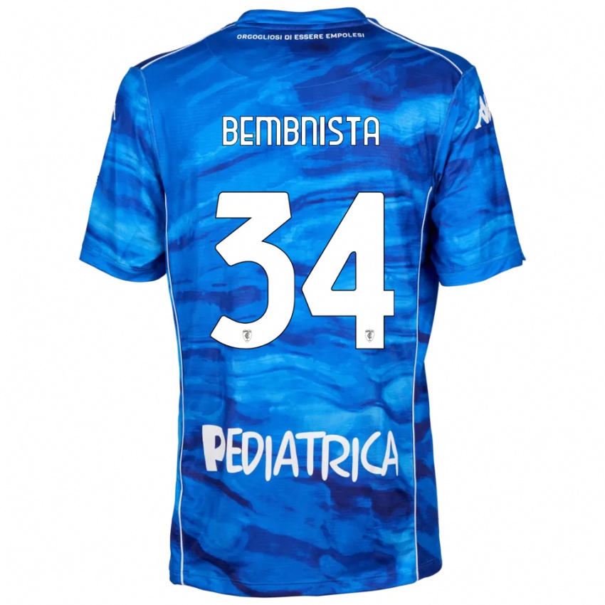 ילדים Dawid Bembnista #34 כחול לבן ג'רזי ביתית 2025/26 חולצה קצרה