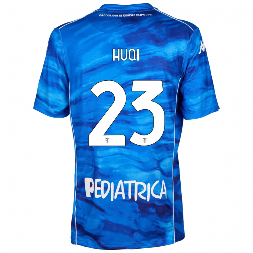 ילדים Mattia Huqi #23 כחול לבן ג'רזי ביתית 2025/26 חולצה קצרה