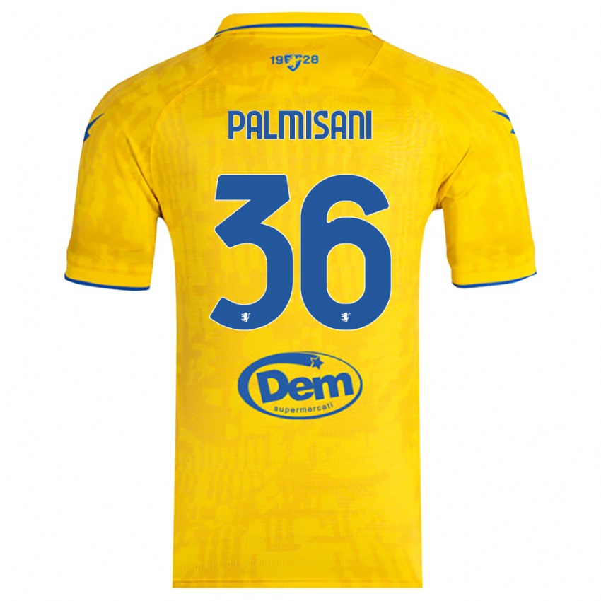 ילדים לורנזו פלמיסאני #36 צהוב כחול ג'רזי ביתית 2025/26 חולצה קצרה