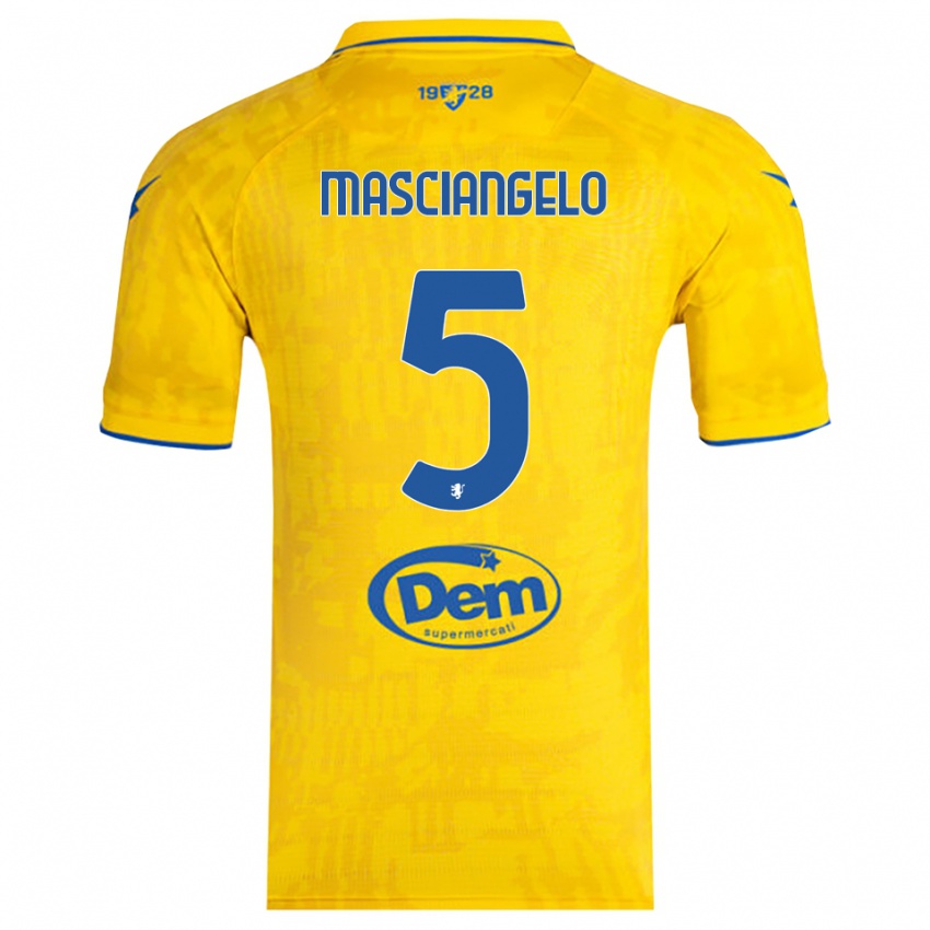 ילדים אדוארדו מסצ'אנג'לו #5 צהוב כחול ג'רזי ביתית 2025/26 חולצה קצרה