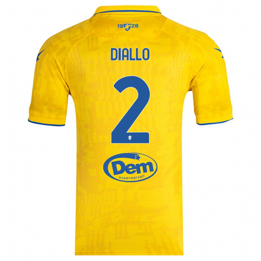 ילדים Abdoul Diallo #2 צהוב כחול ג'רזי ביתית 2025/26 חולצה קצרה