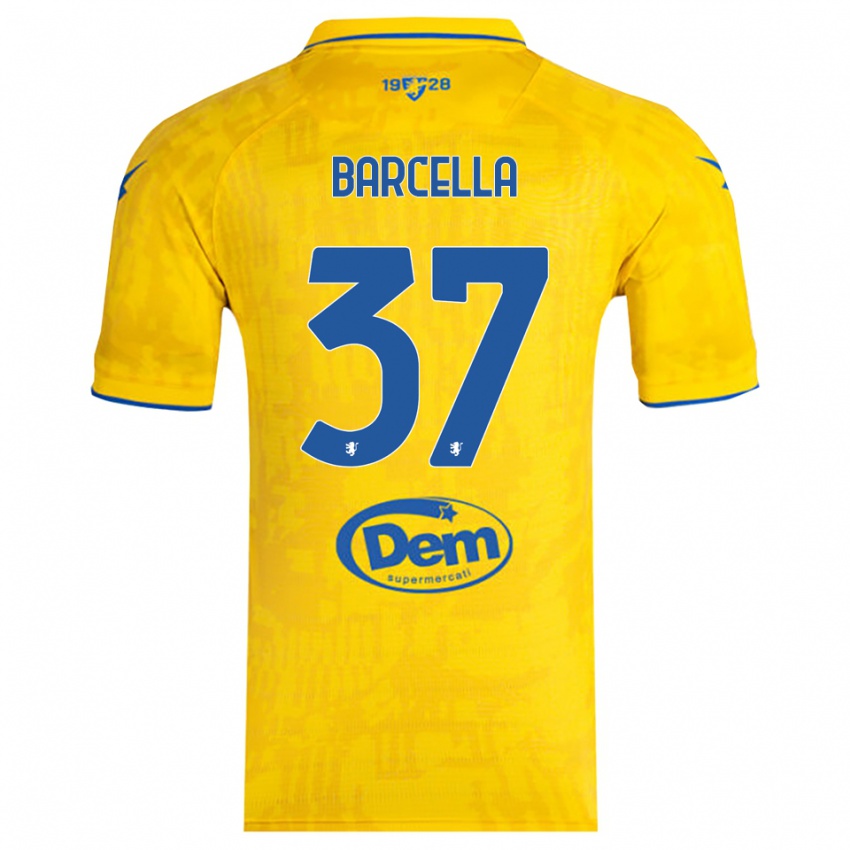 ילדים קווין ברצ׳לה #37 צהוב כחול ג'רזי ביתית 2025/26 חולצה קצרה