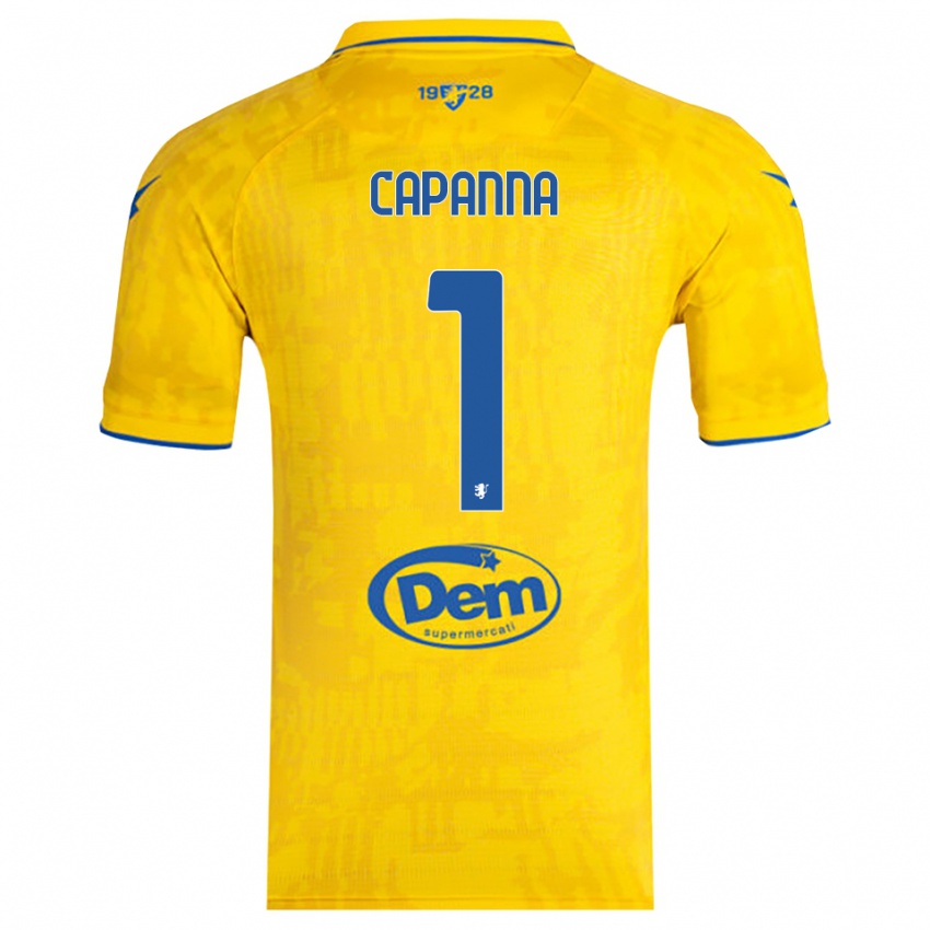 ילדים Tommaso Capanna #1 צהוב כחול ג'רזי ביתית 2025/26 חולצה קצרה