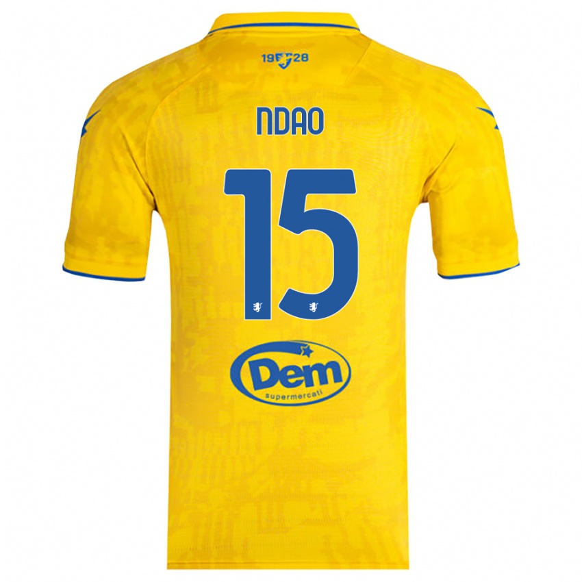 ילדים Yankhoba Ndao #15 צהוב כחול ג'רזי ביתית 2025/26 חולצה קצרה