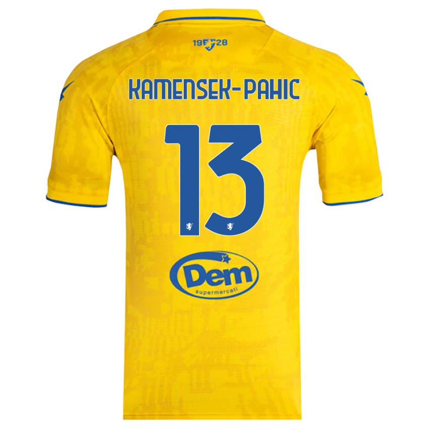 ילדים Matjaz Kamensek-Pahic #13 צהוב כחול ג'רזי ביתית 2025/26 חולצה קצרה