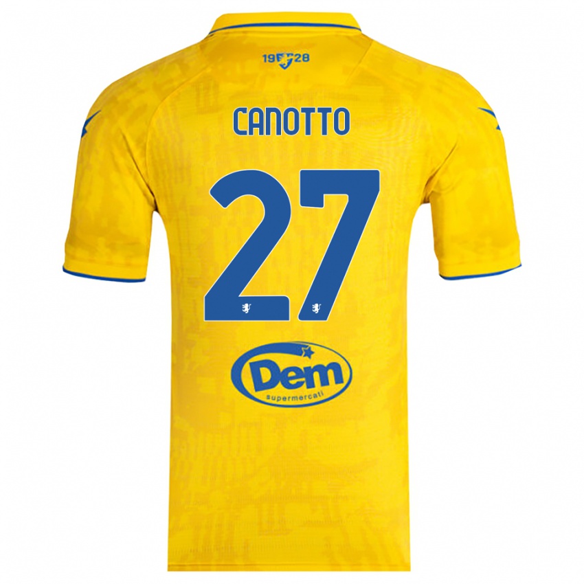 ילדים Luigi Canotto #27 צהוב כחול ג'רזי ביתית 2025/26 חולצה קצרה
