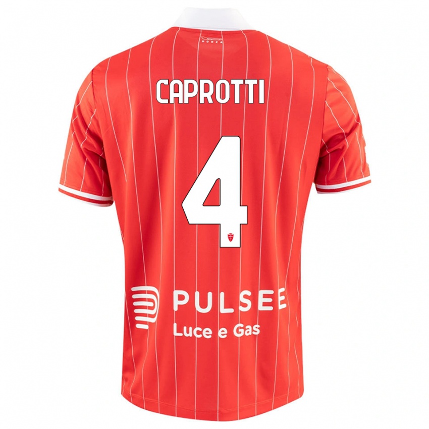 ילדים Carlo Caprotti #4 אדום לבן ג'רזי ביתית 2025/26 חולצה קצרה