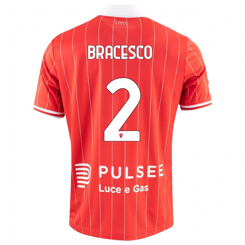 ילדים Riccardo Bracesco #2 אדום לבן ג'רזי ביתית 2025/26 חולצה קצרה