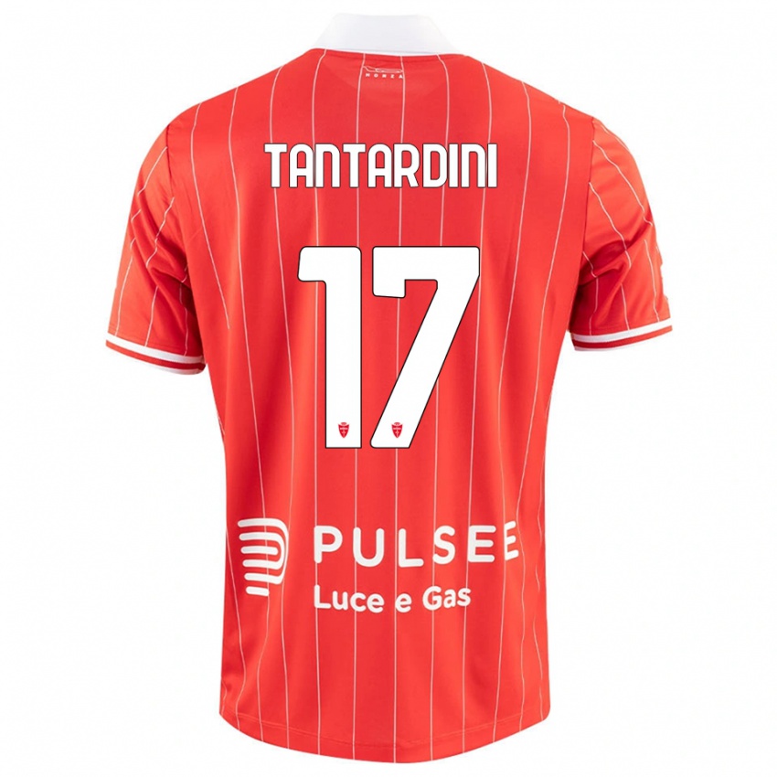 ילדים Tommaso Tantardini #17 אדום לבן ג'רזי ביתית 2025/26 חולצה קצרה