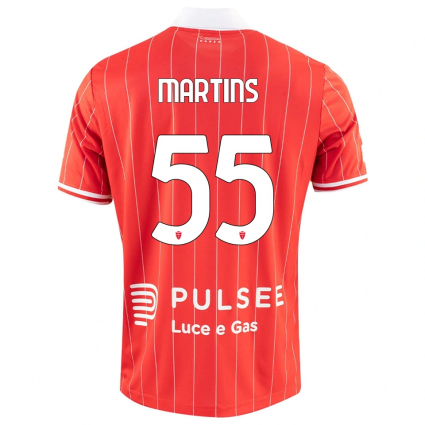ילדים Kevin Martins #55 אדום לבן ג'רזי ביתית 2025/26 חולצה קצרה