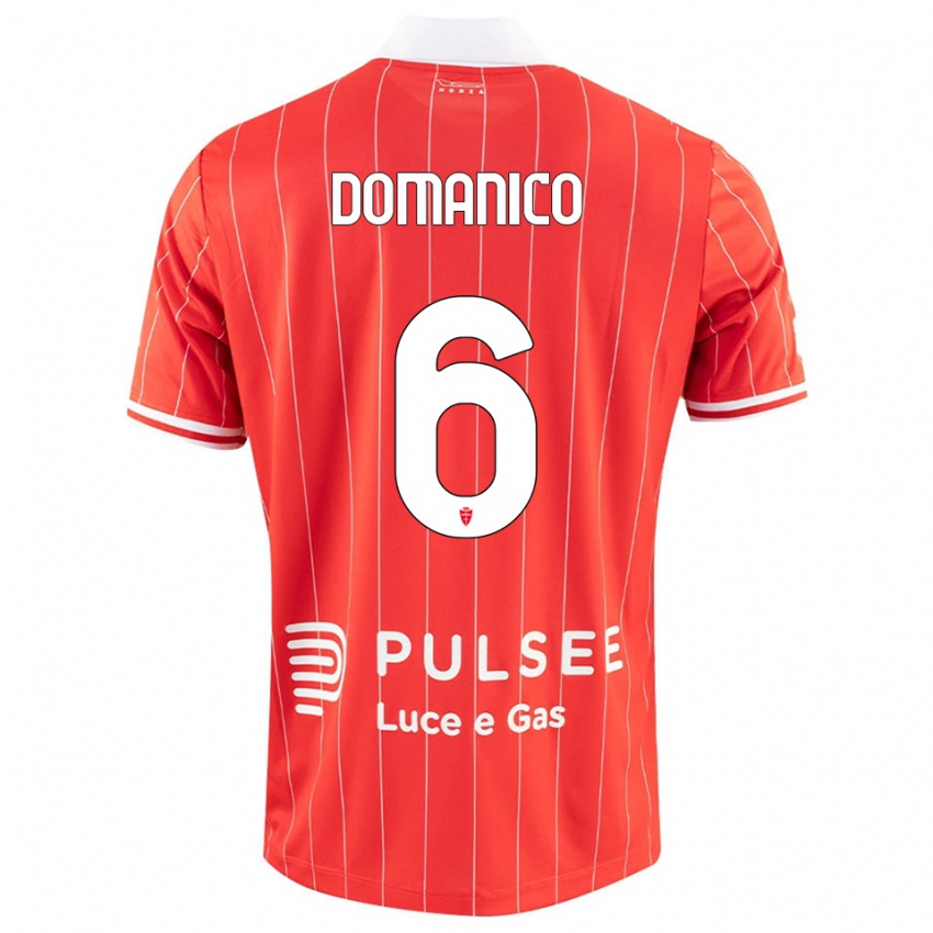 ילדים סאבריו דומניקו #6 אדום לבן ג'רזי ביתית 2025/26 חולצה קצרה