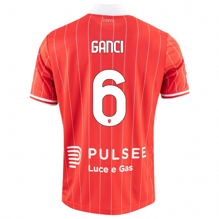 ילדים Daniele Ganci #6 אדום לבן ג'רזי ביתית 2025/26 חולצה קצרה