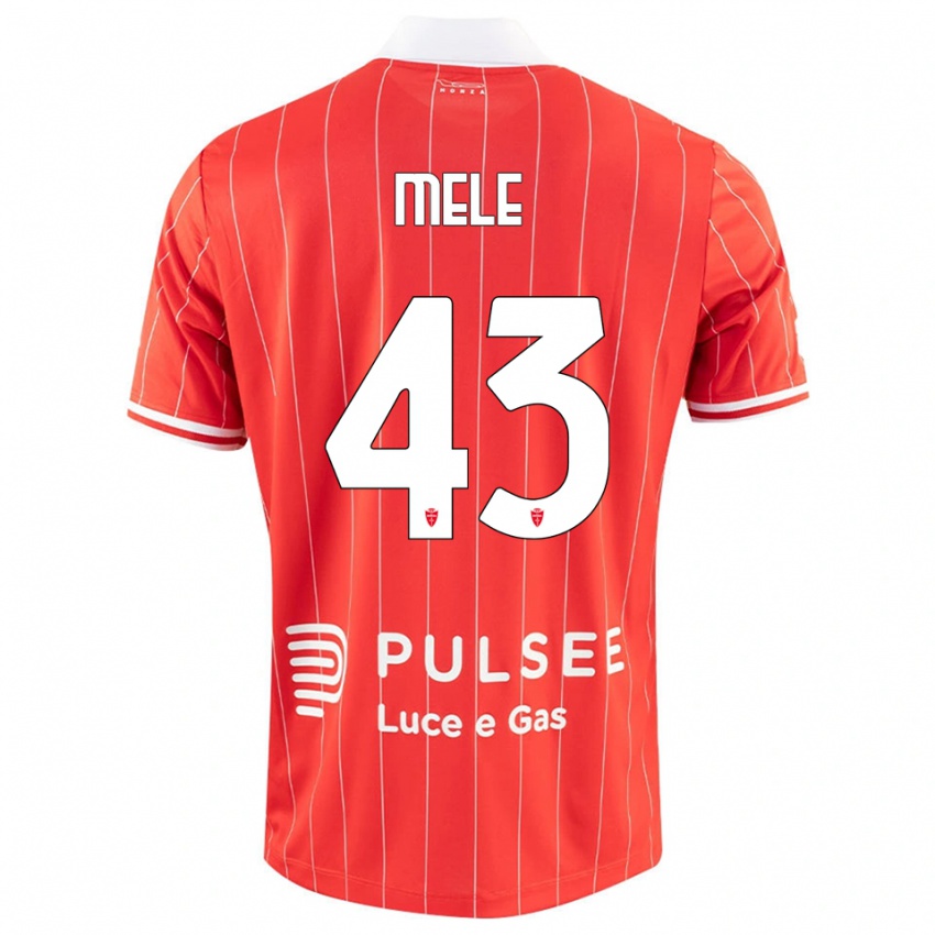 ילדים Fabio Mele #43 אדום לבן ג'רזי ביתית 2025/26 חולצה קצרה