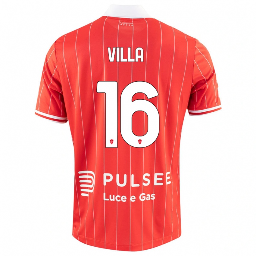 ילדים Manuel Villa #16 אדום לבן ג'רזי ביתית 2025/26 חולצה קצרה