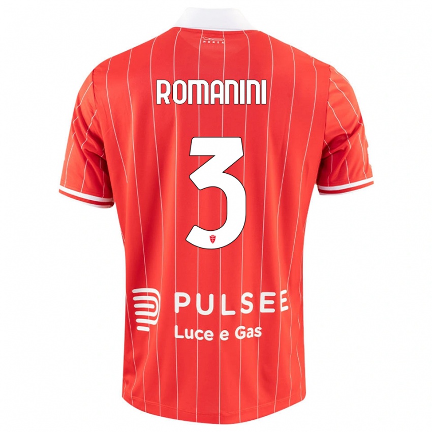 ילדים Andrea Romanini #3 אדום לבן ג'רזי ביתית 2025/26 חולצה קצרה