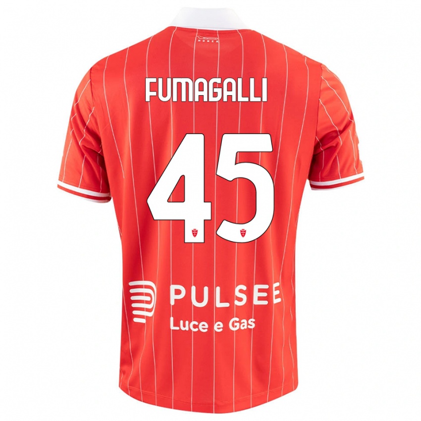 ילדים Valerio Fumagalli #45 אדום לבן ג'רזי ביתית 2025/26 חולצה קצרה