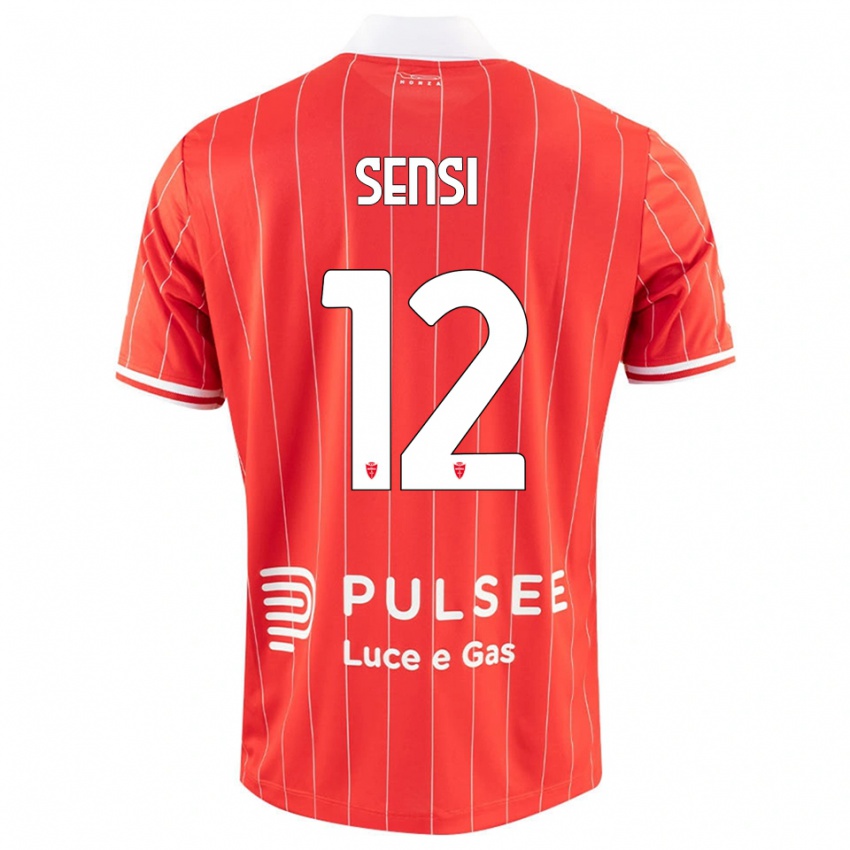 ילדים סטפנו סנסי #12 אדום לבן ג'רזי ביתית 2025/26 חולצה קצרה