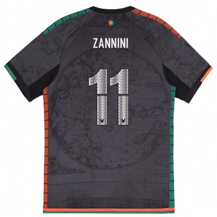 ילדים Sofia Zannini #11 אפור כהה ג'רזי ביתית 2025/26 חולצה קצרה