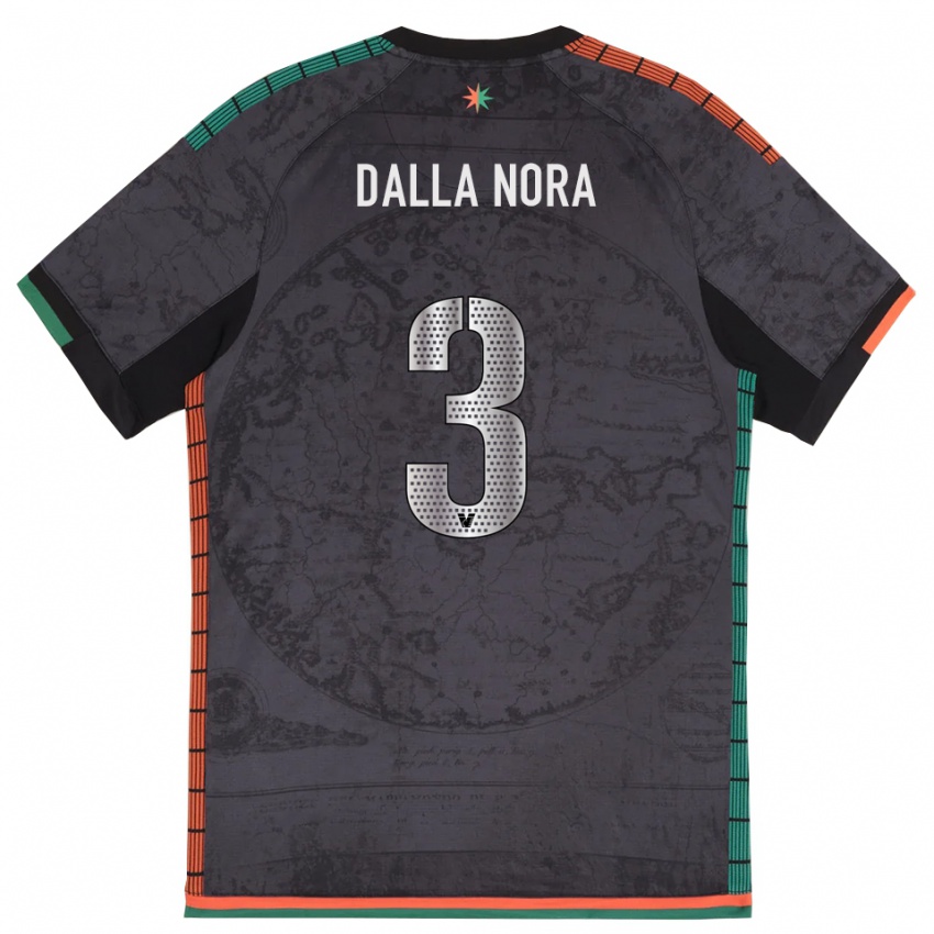 ילדים Edoardo Dalla Nora #3 אפור כהה ג'רזי ביתית 2025/26 חולצה קצרה