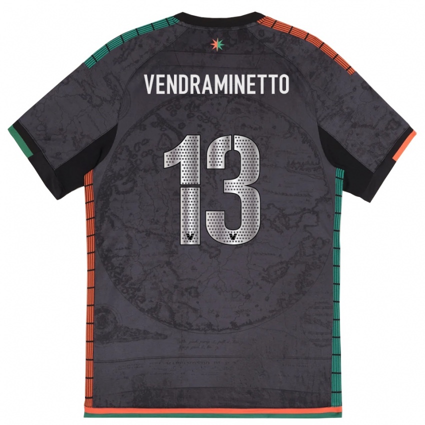 ילדים Andrea Vendraminetto #13 אפור כהה ג'רזי ביתית 2025/26 חולצה קצרה