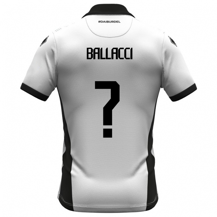 ילדים Edoardo Ballacci #0 לבן שחור כתום ג'רזי ביתית 2025/26 חולצה קצרה