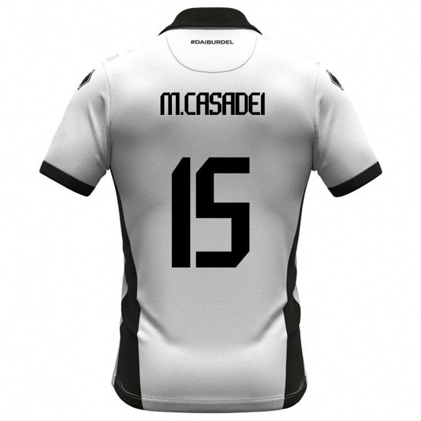 ילדים Matteo Casadei #15 לבן שחור כתום ג'רזי ביתית 2025/26 חולצה קצרה