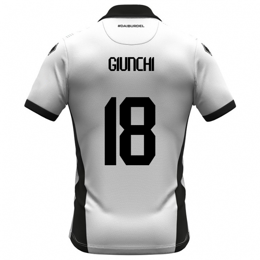 ילדים Andrea Giunchi #18 לבן שחור כתום ג'רזי ביתית 2025/26 חולצה קצרה