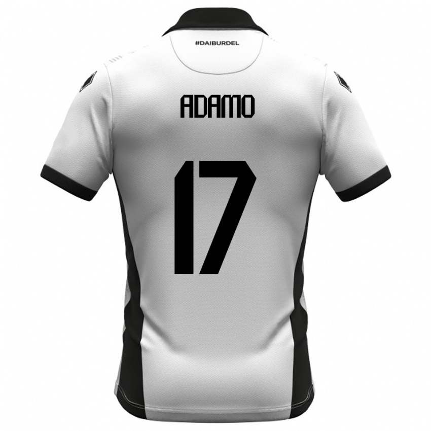 ילדים אמנואלה אדאמו #17 לבן שחור כתום ג'רזי ביתית 2025/26 חולצה קצרה